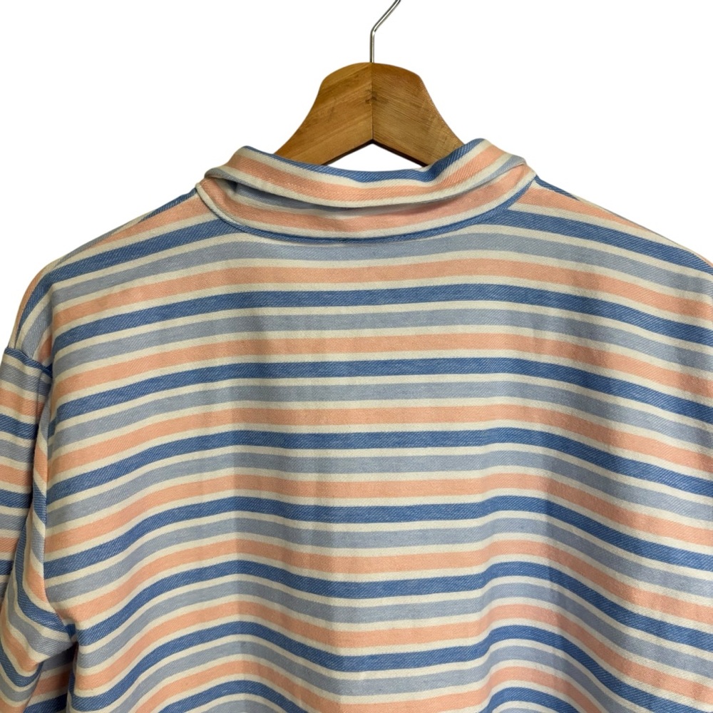 T by Talbots multicolor stripe 1/2 zip up weekend pullover sweater top size LP - Picture 10 of 12